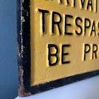 Vintage Cast Iron Fishing Sign Private Fishing