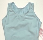Natalie Theatrical Leotard Bodysuit Keyhole Cut-out In Back Light Blue New Girl