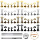 480pcs Leather Rivets Double Cap 3 Sizes 4 Colors With Setting Tools For Craftin