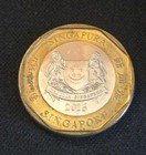 Singapore  1 Dollar 2016 Merlion Bimetal Coin Km-314
