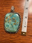 Turquoise Pendant Necklace Sterling Handcrafted Navajo Pearl Blue 22 Inch