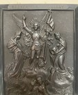 Rare Large Antique French Gutta Percha Joan Of Arc Angel Plaque C1900