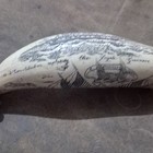 War Of 1812 Us Navy Whale Tooth Scrimshaw Replica Bone Engraved Ship Flags Motif