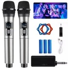 2x Professional Vhf Wireless Microphone Handheld Mic System Karaoke Receiver Us