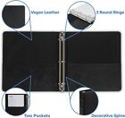  Vintage Hardback 3 Ring Leather Black Binder  Professional Binder Organi