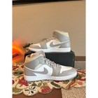 Size 9 - Jordan 1 Mid Linen College Grey Light Bone White Hemp Sail 554724 082