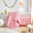 Tufted Ruffle Crib Bedding Set 3 Pieces Baby Boho Quilted Comforter With Fitted