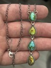 Sterling Silver Sonoran Gold   Palomino Turquoise Mix Drop Lariat Necklace  925