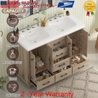Freestanding Bathroom Vanity Cabinet With Double Sink Vanity W  Ceramic Sink Us