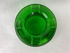 Vintage Green Glass Ashtray 4 Slots On Flat Rim With Rings On Bottom 2 3 8  Tall