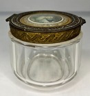 Antique Trinket Jar   Powder Jar With Portait Lid And Mirror