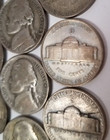 192am8404 Ww2 Silver Lot Of 4 Jefferson War Nickels 5 Cent 1942-45 Coins 81  Yrs