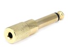 Metal 1 4in  6 35mm  Ts Mono Plug To 3 5mm Trs Stereo Jack Adapter  Gold Plated