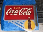Coca Cola Double Sided Metal Flange Sign 2002 Coke Bottle Graphics Vg  Coke Soda