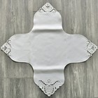2 Pieces White Embroidery Bread Roll Basket Cover Cutwork Fabric Polyester
