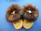 Lot b  Vintage Beaded Leather  Baby Moccasins Native American mint