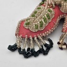 Antique Native American Iroquois Beaded Pin Cushion Boot Shape  Us Flags  Floral