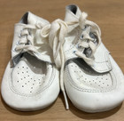 Vintage White Leather Baby Shoes Booties Size 3