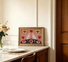 Vintage Gold Framed Gothic Leopard Wall Art Boho Witchy Psychedelic Eye Heart Ca