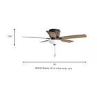 Melrose 52 Inch Indoor Led Hugger Bronze Dry Rated Ceiling Fan W  Light Kit
