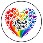 Thank You Rainbow Heart Envelope Seals Labels Stickers Party Favors