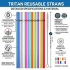 10 5in Rainbow Reusable Tritan Straws For 16 20 30oz Stanley Yeti Tumblers New