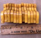 13 Bakelite Yellow Butterscotch Donkey Figures Vintage 40 s Jewelry 77 Grams