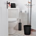 Autumn Alley Black Toilet Brush Holder Set   Matte Black Bathroom Accessories