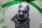 D036 Hand-made Christmas Ornament - Australian Cattle Dog Blue Heeler - Laying