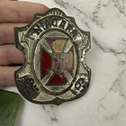 Vintage Knights Templar Niagara Commandery 64 Masonic Belt Buckle Silver Tone