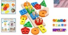 Educational Shape Sorter With 20 Colorful Wooden Blocks For Toddlers 1-3