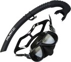 Dive Mask   Flexible Snorkel Combo     Low Volume  Tempered Glass  Black