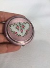 Beautiful Vtg Art Deco Fmco Sterling Silver 925 Vermeil Guiloche Enamel Compact