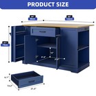 Rolling Kitchen Island W  Trash Bin Holder  Power Outlets  Spice Racks   Storage