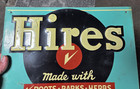 Vintage 1950s  Hires Root Beer  so Refreshing  Original Tin Tacker  12x14 
