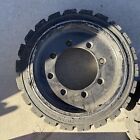 21x7x15 Forklift Rim And Tire 8 Lug Magnum Solideal Press On Tires