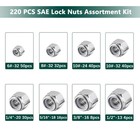 Sae Lock Nuts Assortment Kit  220pcs Nylon Insert Nut Sets  304 Stainless Ste   