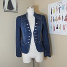 Whbm Women s Military Style Denim Jean Jacket Size 2