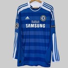 Didier Drogba  11 Chelsea Fc 2011 12 Home Blue Long Sleeve Retro Soccer Jersey