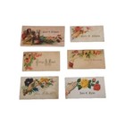 Antique Victorian Era Courting Trade Card Ephemera Romantic Dogs Flowers Love 