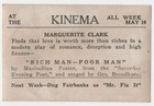 1918 Marguerite Clark Movie Star Card Rare Kinema Theater Give Away Lost Film
