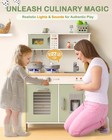 Kids Play Kitchen  Wooden Kitchen Playset For Kids Ages 3  With Real Lights     