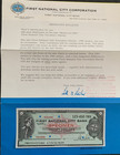 First National City Bank New York Specimen 1969  20 Travelers Check