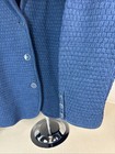 Talbots Women   s Large Blue 100  Merino Wool Textured Knit Sweater Blazer Jacket