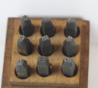 Antique Vintage Boker 1 8  Steel  Figures Hand Cut Stamp  Set 9  Pieces Inv lz33