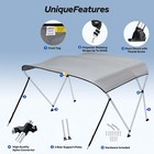1200d Bimini Top 3 Bow   4 Bow Canopy Boat Cover 6ft   8ft Long With Rear Poles