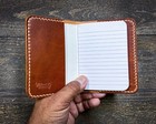 Pocket Notebook Leather Refillable Mini Composition Book Cover Notepad Tan