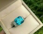 5 70 Ct Cushion Cut Natural Topaz Diamond Wedding Ring For Her 14k White Gold