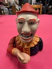 Vintage - Cast Iron - Clown - Mechanical Coin Bank