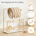 Metal 2-tier Headband Holder With Tray  Hair Accessories Display Stand  Gold